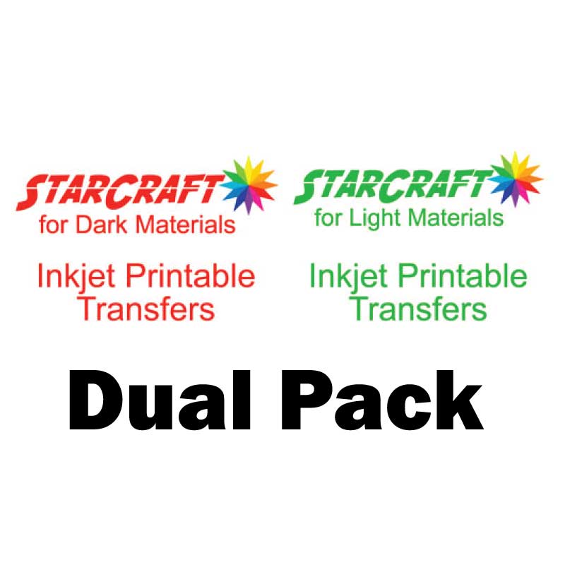 StarCraft Inkjet Printable Heat Transfers Light & Dark Materials 10-Pack (Dual Pack)