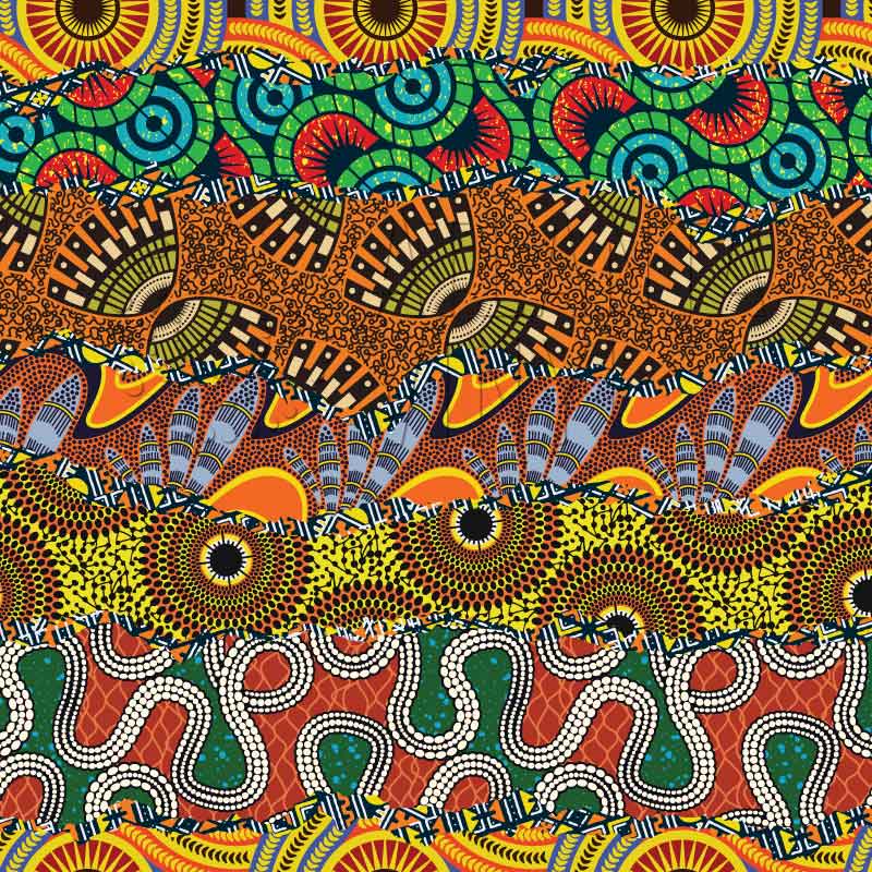Ujamaa - African Fabric Patchwork Patterned Heat Transfer Vinyl (HTV)